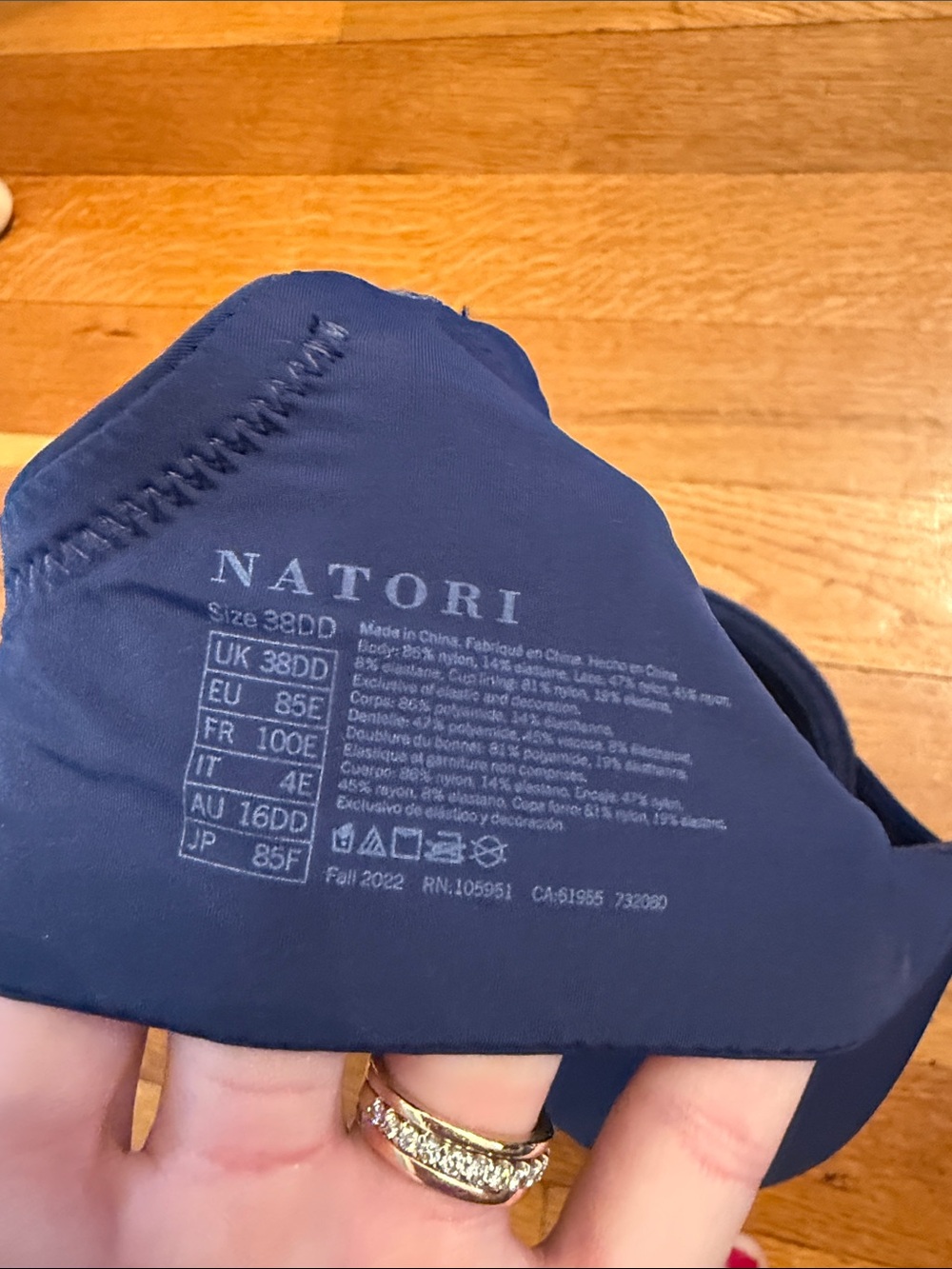 Natori “pure luxe” style Bra 38dd navy pink 38E new with tags - Picture 9 of 9